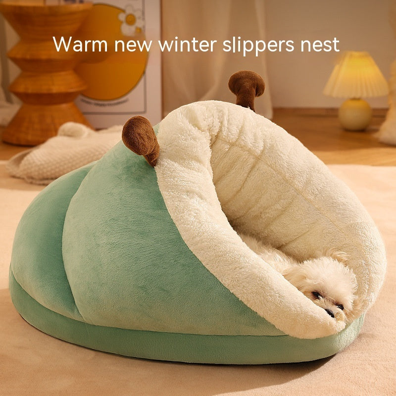 Pet Bed Winter Slippers Small Nest